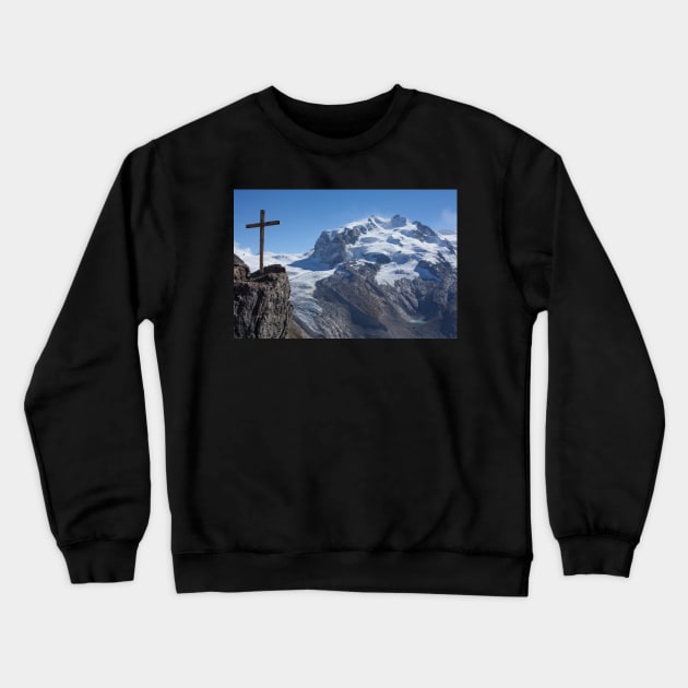 Monte Rosa, Zermatt, Valais, Switzerland, Europe, Gornergrat Crewneck Sweatshirt by Kruegerfoto